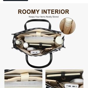 Elegant Black and Cream Women's Tote Bag